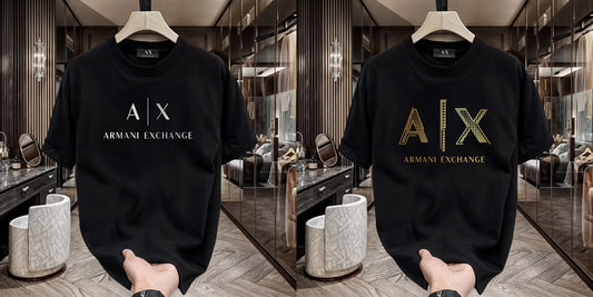 Men's Premium Selling T-Shirts (BD-AX WHITE+AX GOLD)