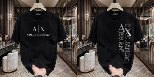 Men's Premium Selling T-Shirts (BD-AX WHITE+ARMANI EXCHANGE SILVER)