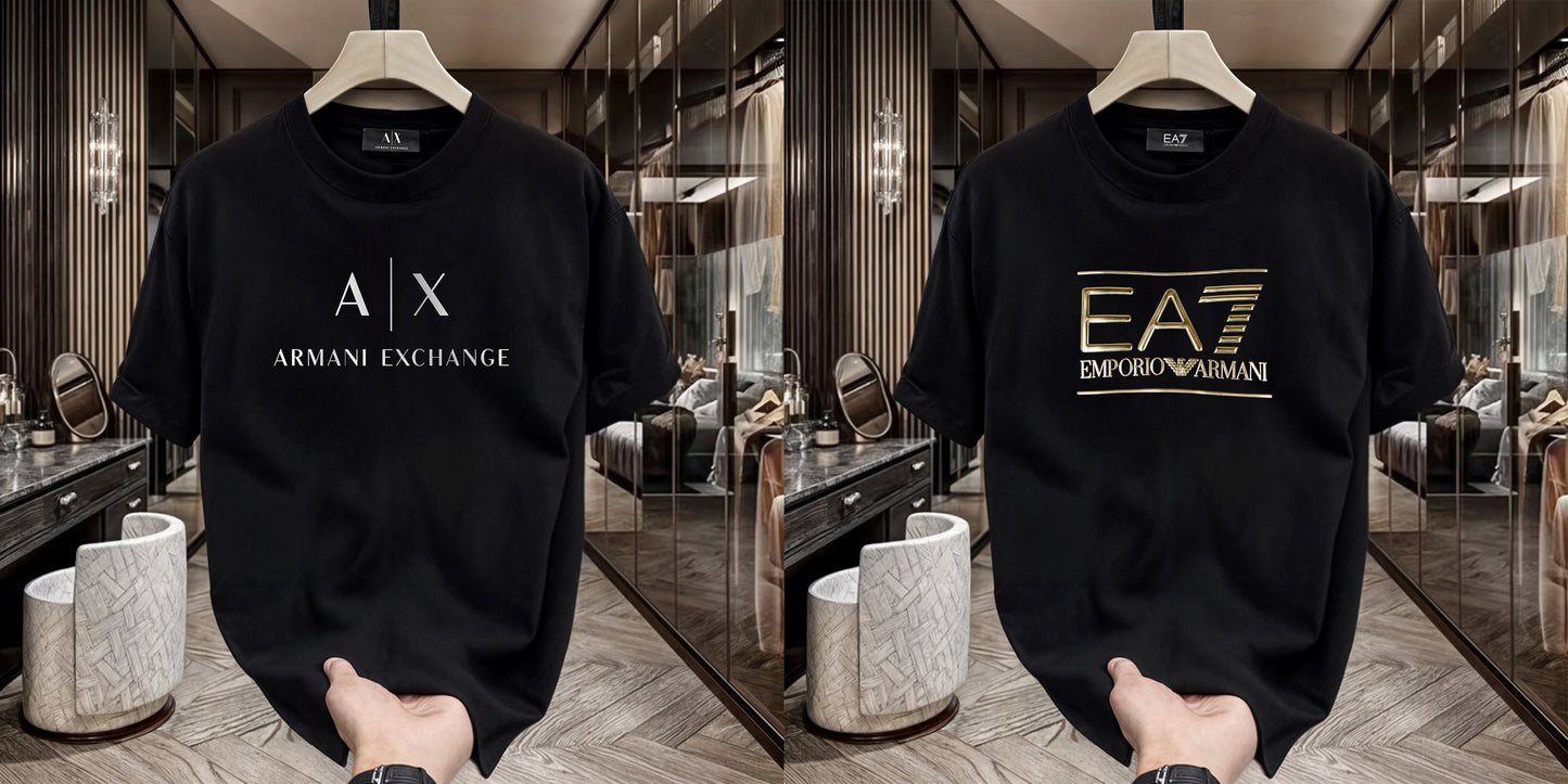 Men's Premium Selling T-Shirts (BD-AX WHITE+EA7)