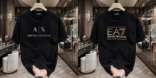 Men's Premium Selling T-Shirts (BD-AX WHITE+EA7)