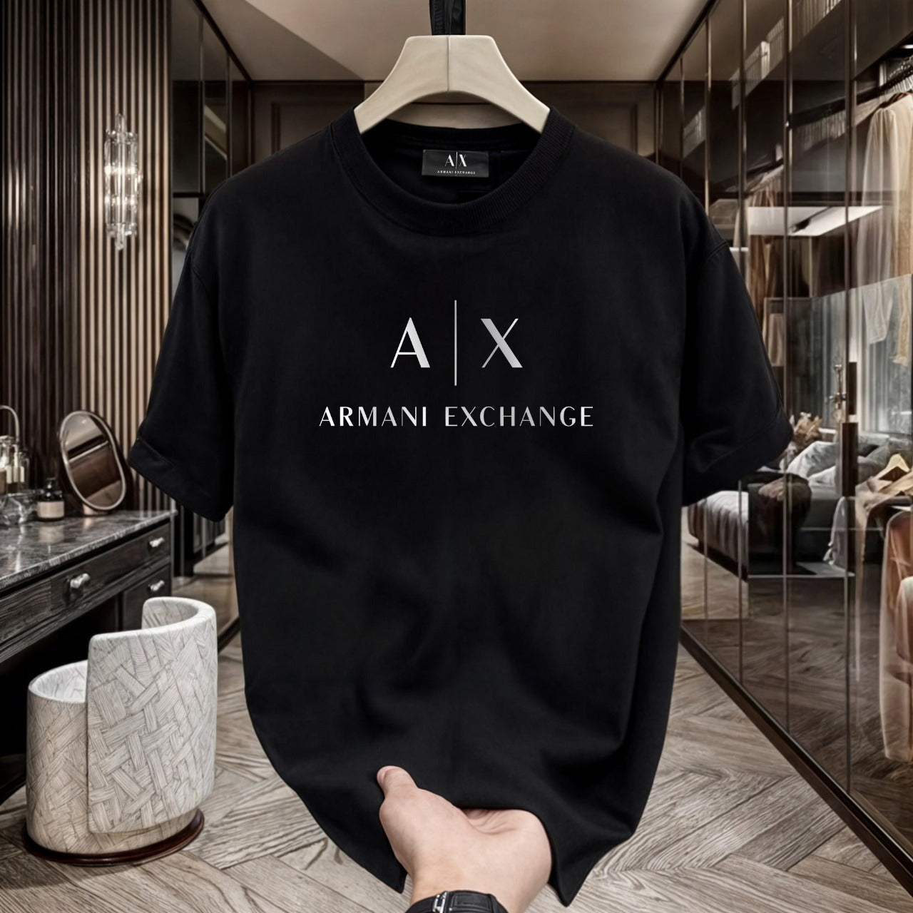 Men's Premium Selling T-Shirts (BD-AX WHITE+AX GOLD)