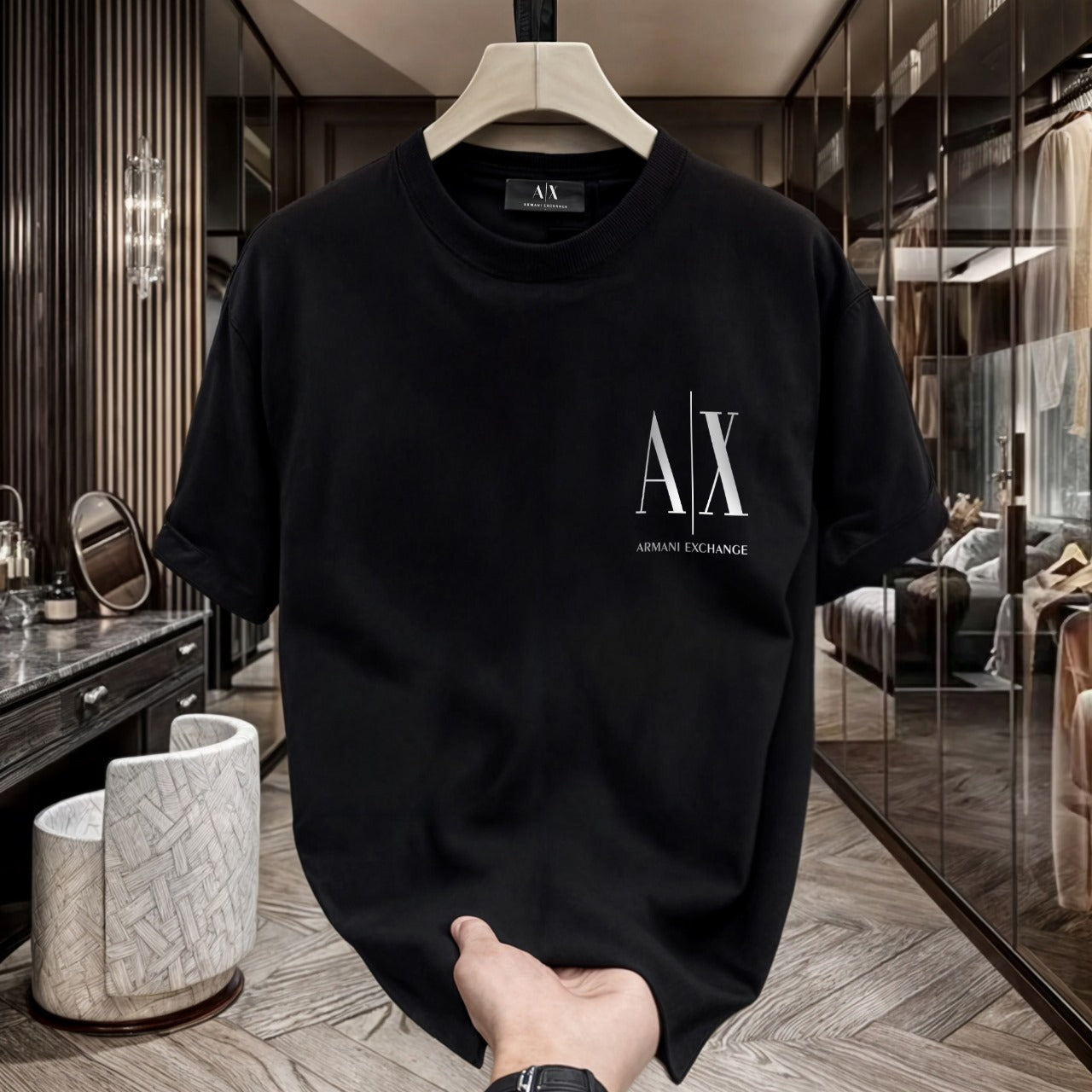 Men's Premium Selling T-Shirts (BD-SMALL AX WHITE+VERSACE SILVER)